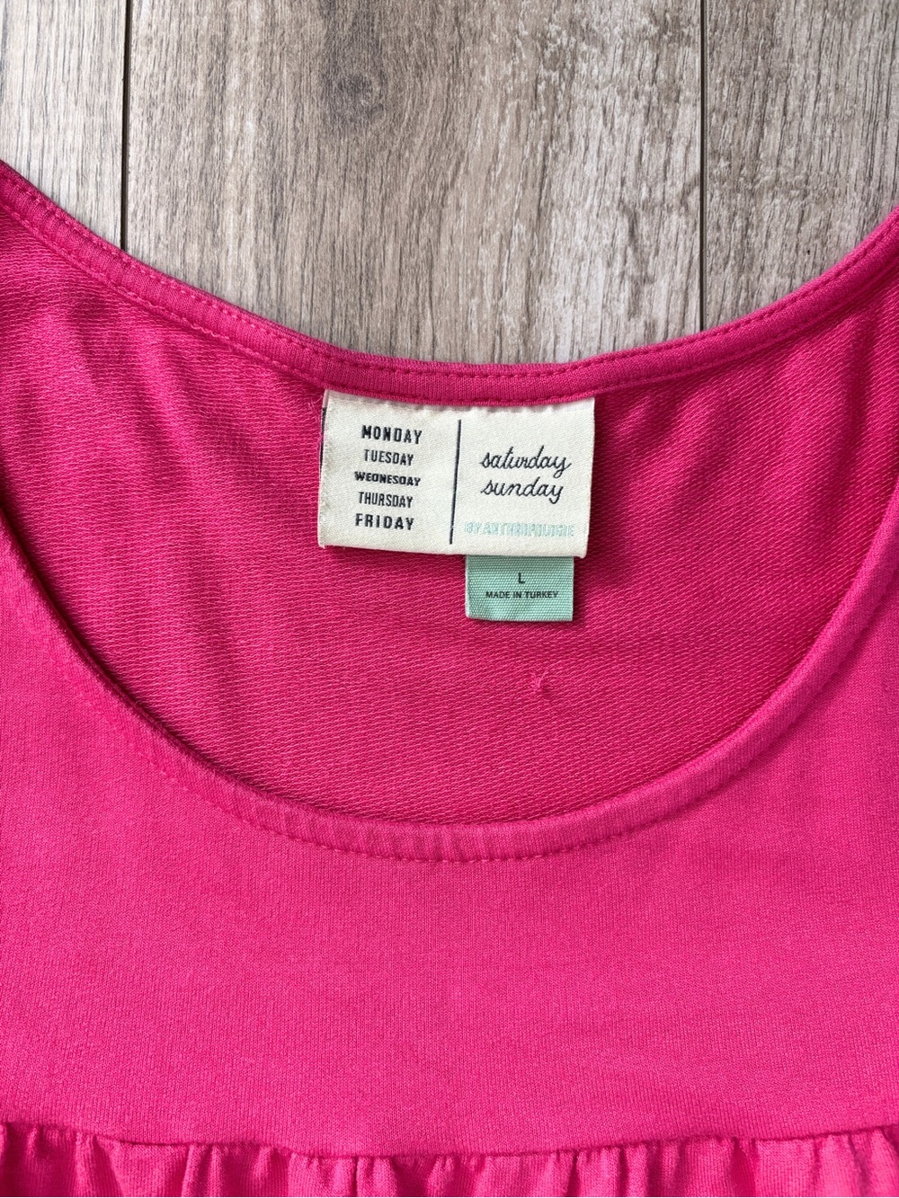 Anthropologie Saturday Sunday Magenta Tiered Tank Dress Dopamine Dressing Size L - Picture 5 of 12